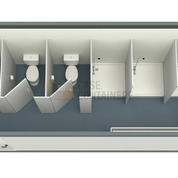 Container Sanitar 6m 3Dus si 3WC gri