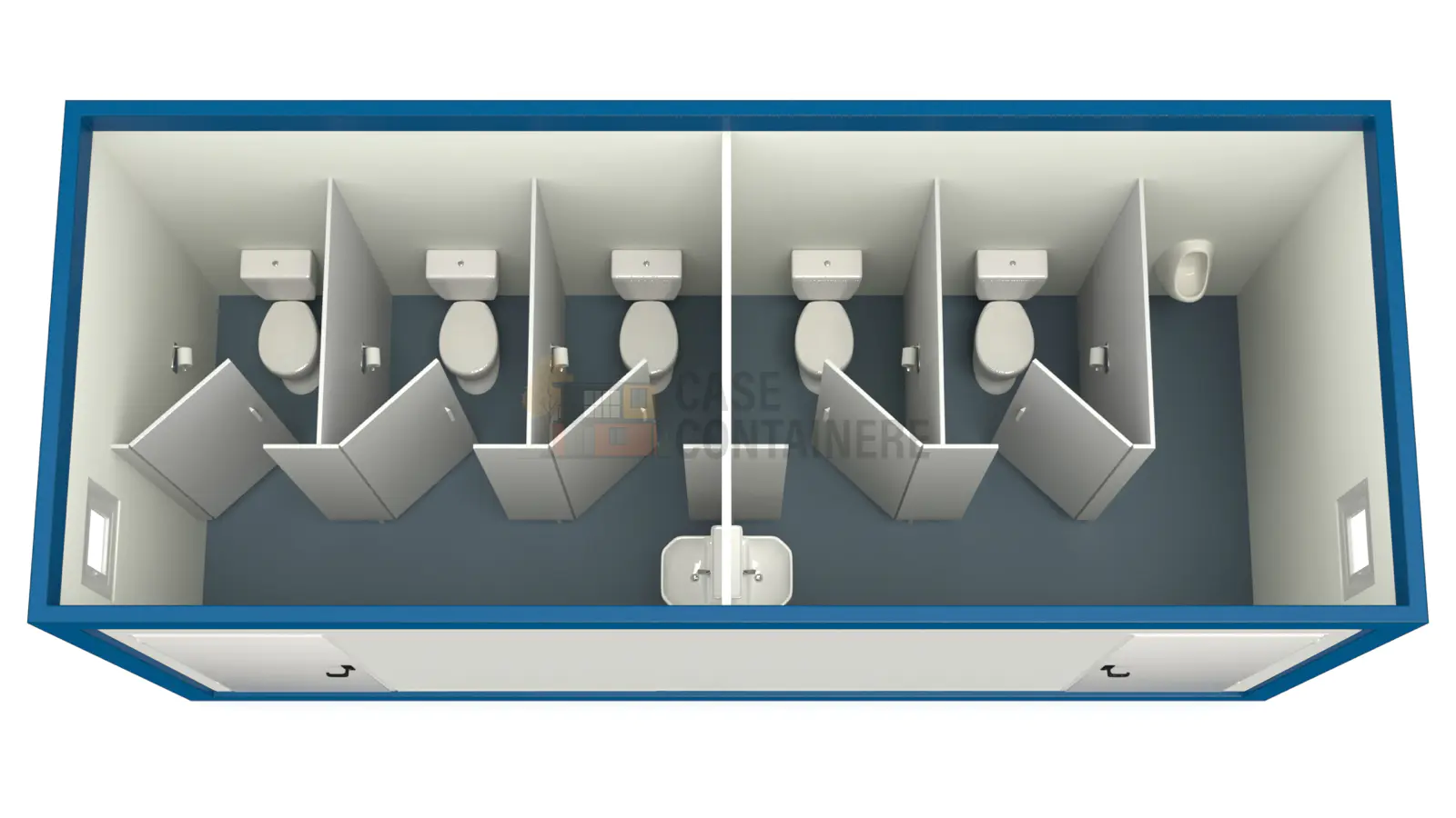 Container Sanitar 6m 5WC albastru